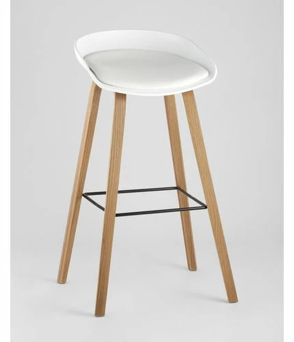 картинка Барный стул Либра Софт 36-4010, Пластик и Бук, Белый со Съёмной Подушкой от магазина Одежда+