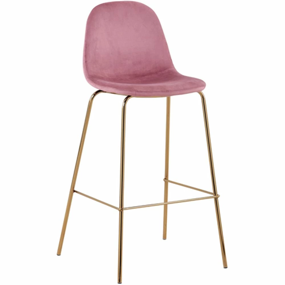 картинка Барный стул Валенсия 36-4027, Велюр, Пыльно-розовый, Золотые Ножки от магазина Одежда+