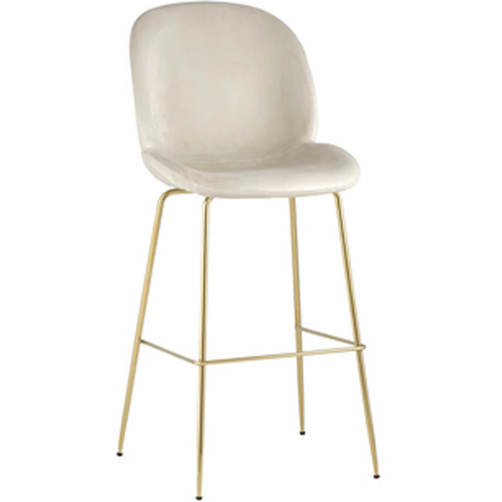 картинка Барный стул Битл со Спинкой 36-4004, Велюр, Бежевый от магазина Одежда+