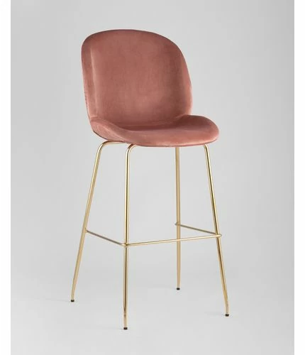 картинка Барный стул Битл со Спинкой 36-4004, Велюр, Пудровый от магазина Одежда+