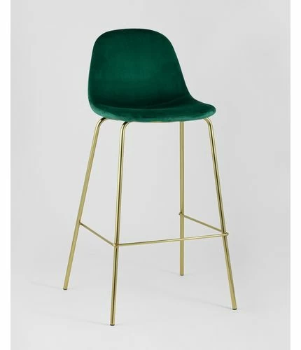 картинка Барный стул Валенсия 36-4027, Велюр, Зелёный, Золотые Ножки от магазина Одежда+