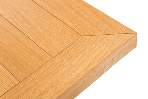 картинка Столешница из натурального шпона + массива с фигурной раскладкой Столешницы от производителя ТЕХНОбар